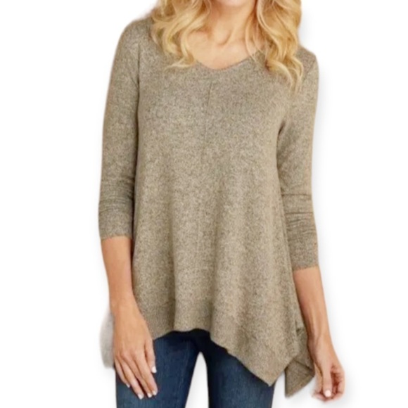 Soft Surroundings Women’s Medium Cloud Nine Tunic Sweater Top V Neck Long Sleeve - Picture 1 of 9